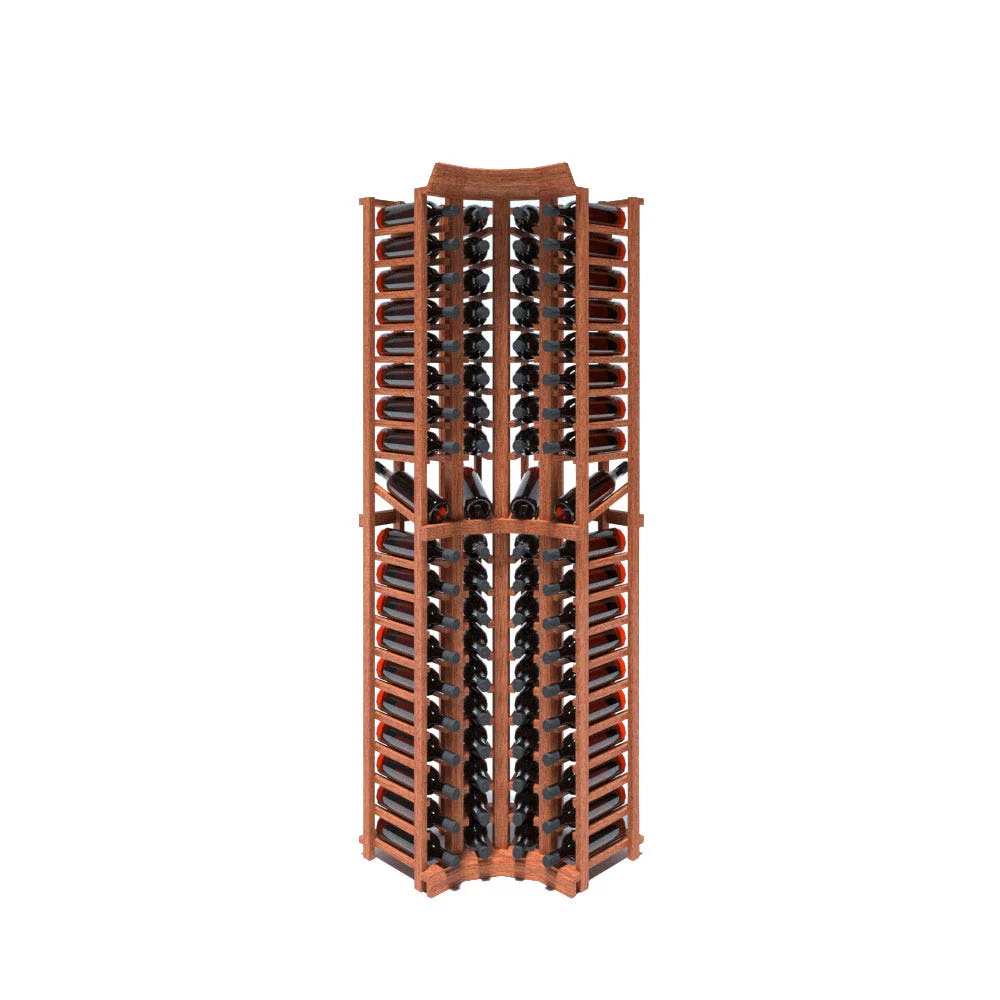 Kavisli Köşe - 80 Şişe 6,5 ft Şarap Rafı Seti