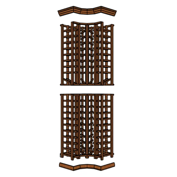 Kavisli Köşe - 80 Şişe 6,5 ft Şarap Rafı Seti - Görsel 2